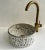 Gray Ceramic Pottery Round Vessel Washbasin Sink for Bathroom With Brass Drain & Gifts For Sale - Image 9 of 9
