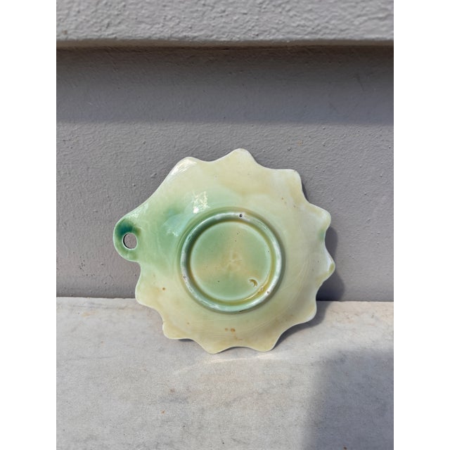 1890s French Majolica Dish Leaf Onnaing For Sale In Austin - Image 6 of 6