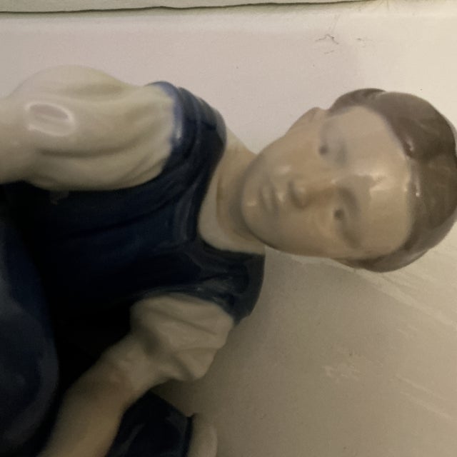 Vintage Danish Porcelain Figurine "Girl With Cat" by Bing & Grøndahl For Sale In Houston - Image 6 of 6