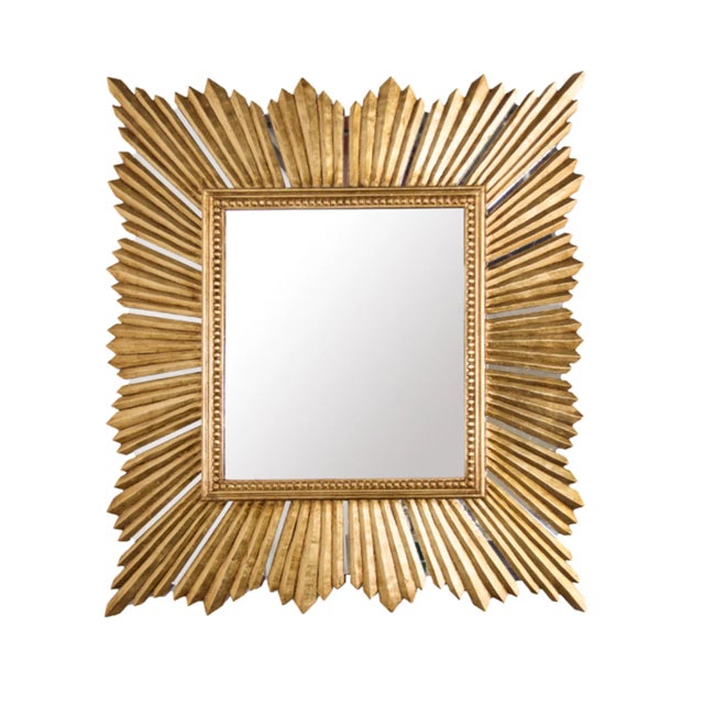 Glam up your entryway with our rectangular, sunburst mirror. Alive with sculptural form, its dimensional rays collide with...