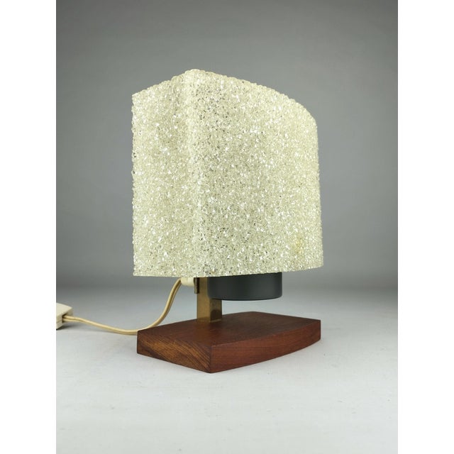 Mid-Century Modern Mid-Century Modern Table Lamp in Acrylic Granules and Teak Wood, 1960s For Sale - Image 3 of 12