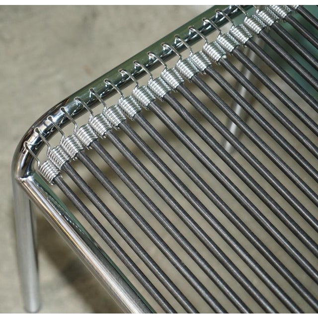 Chrome and Elastic Cord Dining Chairs by René Herbst for Sandows, Set of 6 For Sale - Image 6 of 12