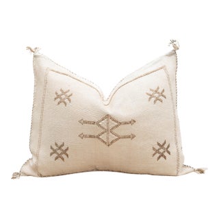 Alabaster Lace Lumbar Silk Rug Lumbar Pillow For Sale