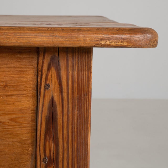 1900-1909 Scandinavia Warm Honey Oak Oak Side Table With Drawer For Sale - Image 10 of 11