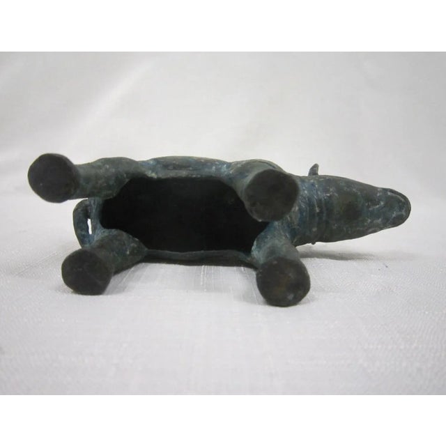 1940s Old Thai Bronze Rhino FIgure For Sale - Image 5 of 6