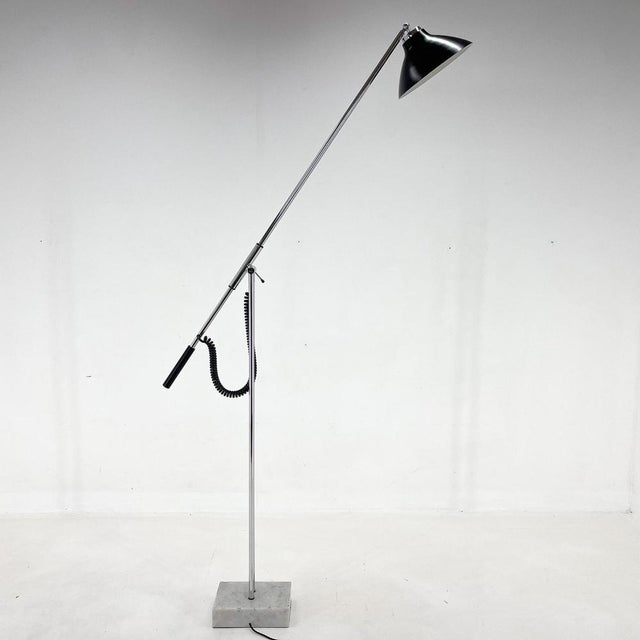 1960s Italian Adjustable Chrome & Marble Floor Lamp in style of Arredoluce, 1960s For Sale - Image 5 of 14
