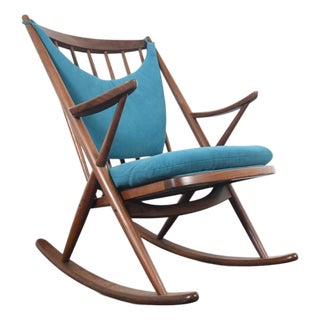 Mid 20th Century Attributed to Frank Reenskaug Model 182 Rocking Chair in Solid Afromosia For Sale
