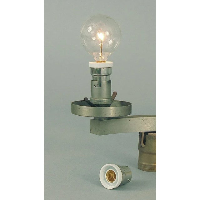 1970s 1970s Pair of French All-Aluminum Modernist Sconces -- Four Lights, Four Glass Tubes For Sale - Image 5 of 7