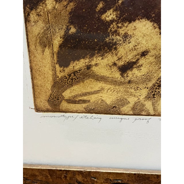 Printmaking Materials Early 20th Century Vintage Original Monotype Etching "Guan Yin Wears a New Dress" John Gruenwald For Sale - Image 7 of 10