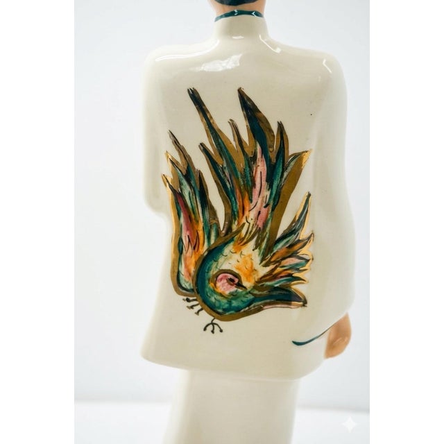 Ceramic Vintage Hollywood Regency Signed Ceramic Asian Figures For Sale - Image 7 of 8