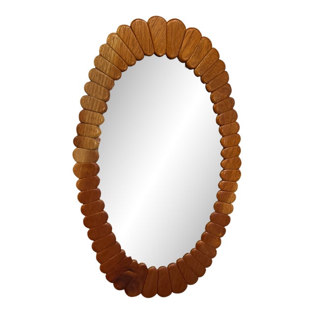 Solid Wood Oval Mirror For Sale