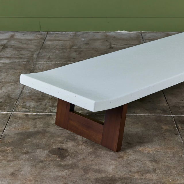 Paul Frankl Rectangular Whitened Cork Coffee Table or Bench for Johnson... For Sale - Image 10 of 16