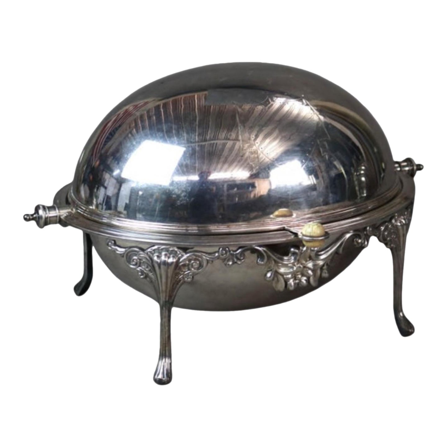 Antique Victorian Silverplate Serving Dish Rotating Lid With Liners ...