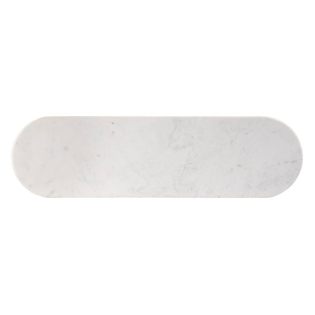 Vienna 54 in. W Rectangular 100% Marble Console/Sofa Table, White For Sale - Image 11 of 11