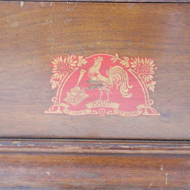 Antique French Pathé Frères Cylinder Phonograph With Aluminum Horn “I Sing Loud And Clear” C1900 Measures - 7 1/4" x 13...