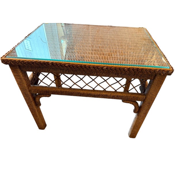 Henry Link Set of 2 Henry Link End Tables With Glass Top For Sale - Image 4 of 9