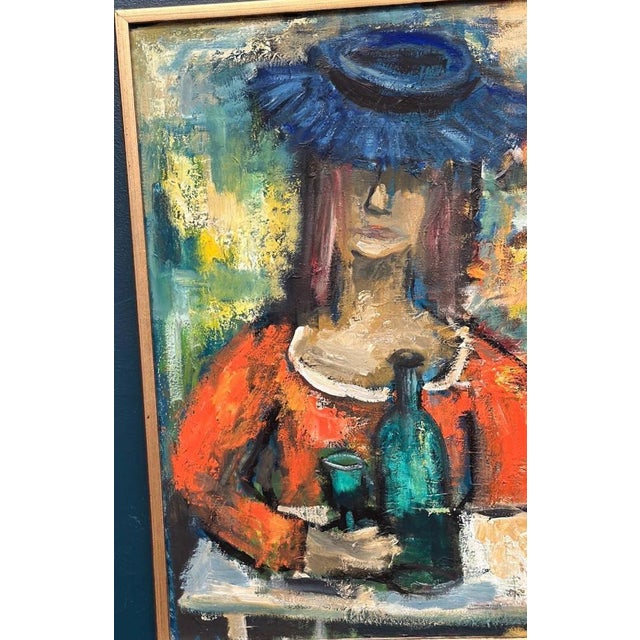 Mid-Century Modern Sven Lundgren, The Woman with the Wine Bottle, 1950s, Oil Painting on Canvas, Framed For Sale - Image 3 of 16