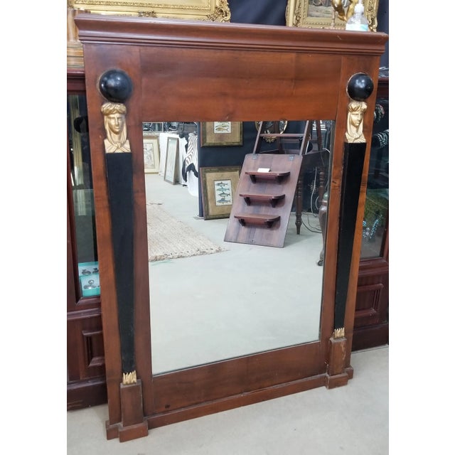 Wood Neoclassical Antique Mirror For Sale - Image 7 of 7