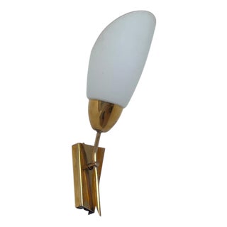 Mid-Century Brass and Glass Wall Light from Kamenicky Senov, 1970s For Sale