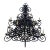 Large Black Wrought Iron Chandelier With 12 Lights For Sale
