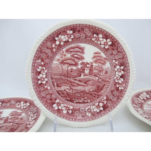 Copeland Spode Tower Pink Pastoral 7 3/4" Salad Plate Set of 5 For Sale In Portland, OR - Image 6 of 10