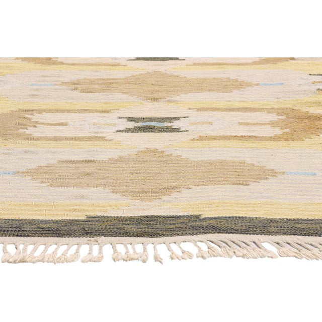 Märta Måås-Fjetterström Evy Svensson Vintage Swedish Rollakan Rug, 04'07 X 06'03 For Sale - Image 4 of 11