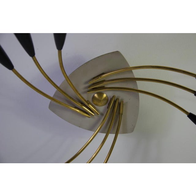 Mid-Century Brass Sputnik Ceiling Lamp, Germany, 1950s For Sale - Image 11 of 14