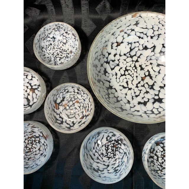 1960s Cenedese Murano Cased Glass Serving Bowl Set - 11 Pieces For Sale - Image 10 of 13