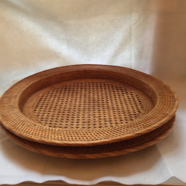 Antique Rattan Cane Trays A Pair Chairish