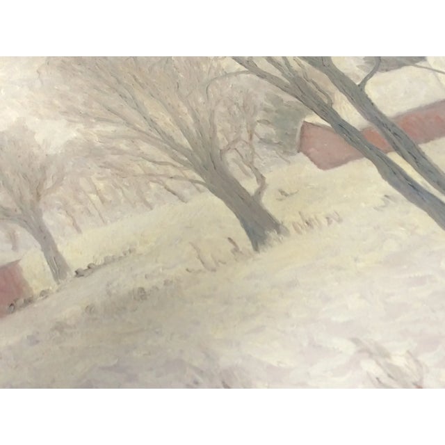 American Vintage Henry Trask Reilly Vermont Winter Landscape Oil Painting - Original American Impressionist Art For Sale - Image 3 of 10