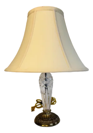 Waterford 1990s Irish Crystal Belline Table Lamp With Shade