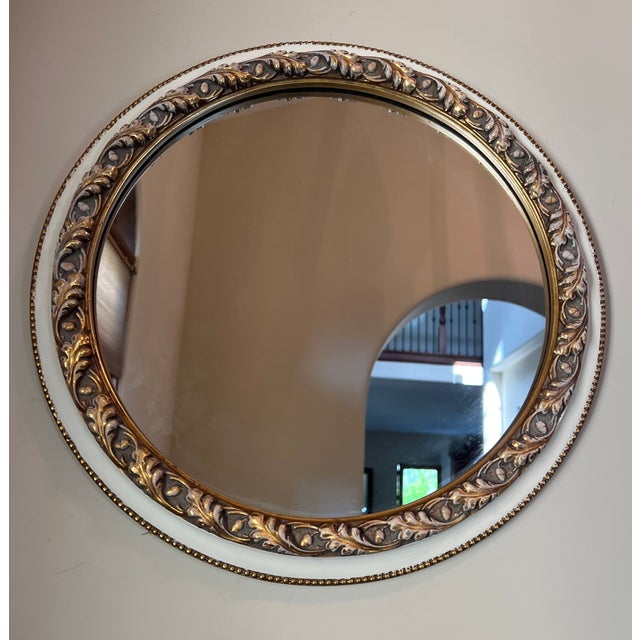 Wood 1980s French Carved Oak Leaf and Acorn Round Mirror For Sale - Image 7 of 10