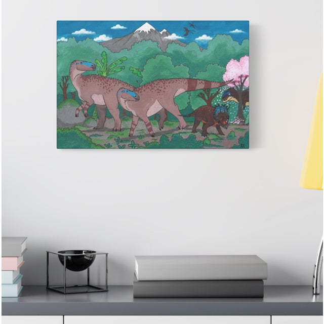 Atelier Aria Lumae Kai Hanna Van Wouden Dinosaur Paradigm Original Gouache Fine Art Cotton Rag Gallery Board Print 24 X 18 For Sale - Image 13 of 15