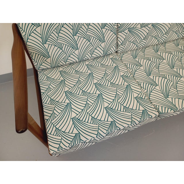 Scandinavian 3-Seater Sofa Bench in Teak and Fabric by Arne Wahl Iversen for Komfort, 1960s For Sale - Image 6 of 18