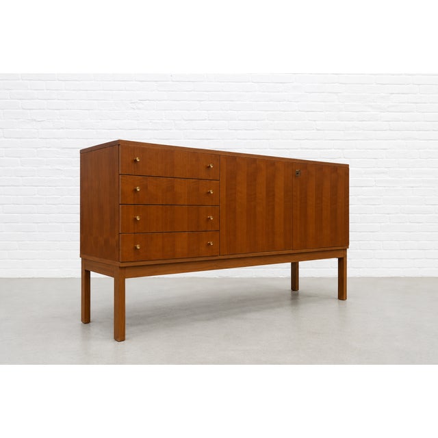 Mid Century Modern Teak Credenza C. 1960’s | Scandinavian Danish Modern Sideboard For Sale - Image 9 of 14