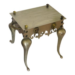 Classic Workshops Ny Brass Metal Fireplace Footman Kettle Pot Stand For Sale