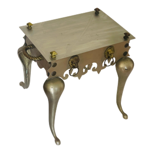 Classic Workshops Ny Brass Metal Fireplace Footman Kettle Pot Stand