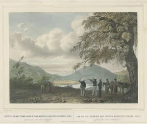 After van de Velde, A Poeloe Sari and Karang Sari Mountain, West Java, Indonesia, Print
