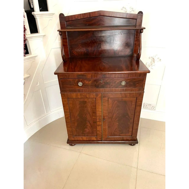 Brown Antique Regency Quality Figured Mahogany Chiffonier, 1830s For Sale - Image 8 of 13