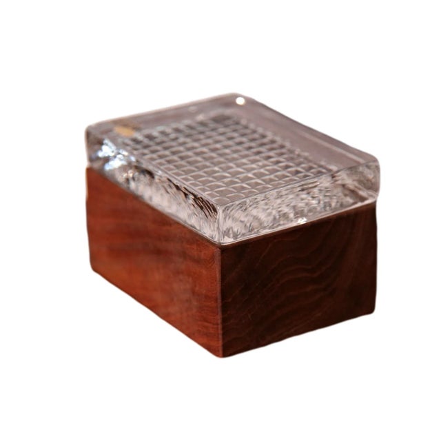 Skruf Glassworks for Carl Engstrom Company Teak and Crystal Box (Coolest Box) For Sale - Image 4 of 4