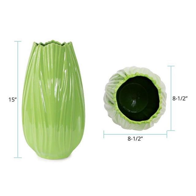 Field Green Tall Ceramic Vase For Sale - Image 9 of 9