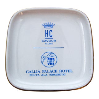 Richard Ginori Porcelain Ashtray Gallia Palace Hotel Italy Collectible Dish For Sale