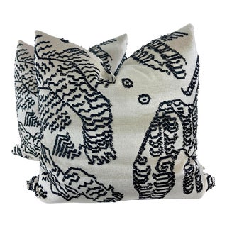 Dedar "Tiger Mountain"In Graphite 22" Pillows-A Pair For Sale