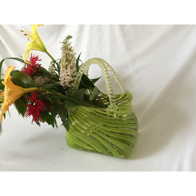 Vintage Hand Blown Murano Style Purse Vase For Sale - Image 12 of 12