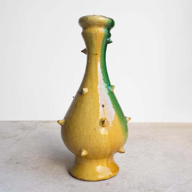 Vintage French Faience Spikey Glazed Studio Pottery Vase, Early to Mid 20th C For Sale - Image 4 of 14