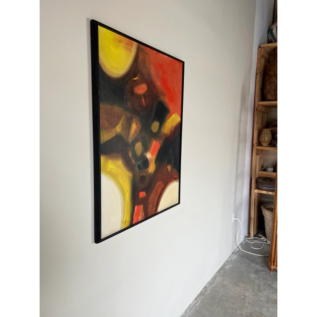 1970's W. Bentley Expressionist Abstract Painting, Frame For Sale - Image 4 of 13
