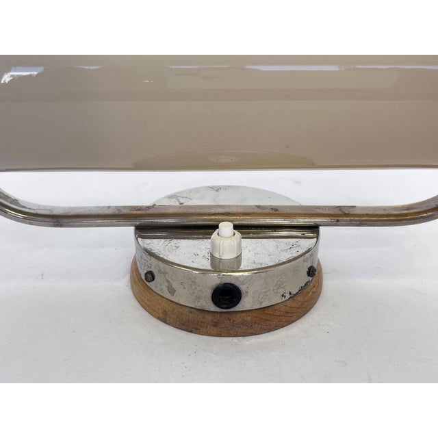 Bauhaus Chrome and Milk Glass Wall Lamp, Former Czechoslovakia, 1940s For Sale - Image 6 of 9