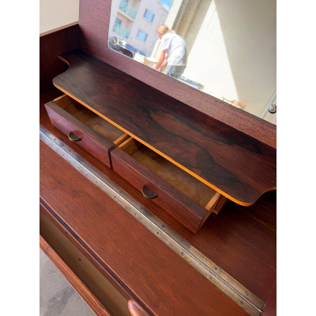 Mid Century Danish Teak Vanity Desk With Mirror – Scandinavian Dressing Table 1960s For Sale - Image 9 of 9