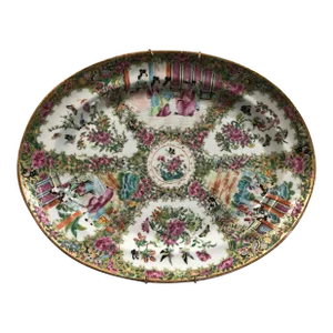 19th Century Chinese Rose Medallion Large Porcelain Platter