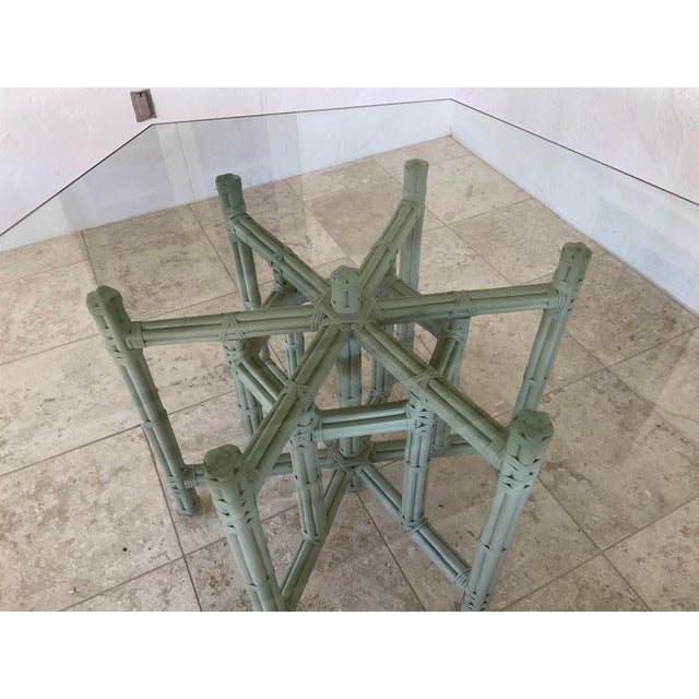 Mid-Century Modern Vintage Coastal McGuire Style Dining Table For Sale - Image 3 of 4